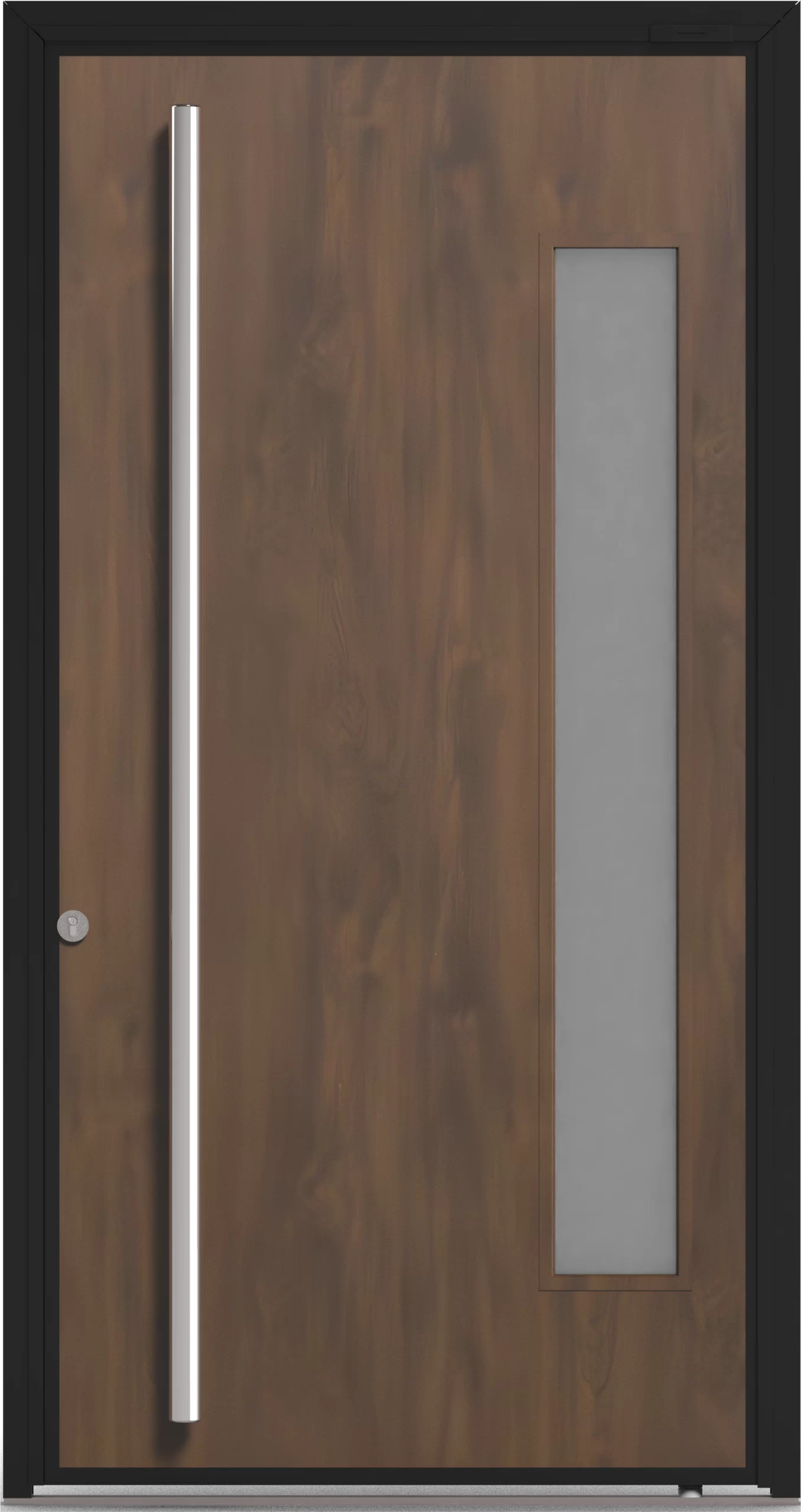 Puerta lisa color caoba-negro postigo fijo