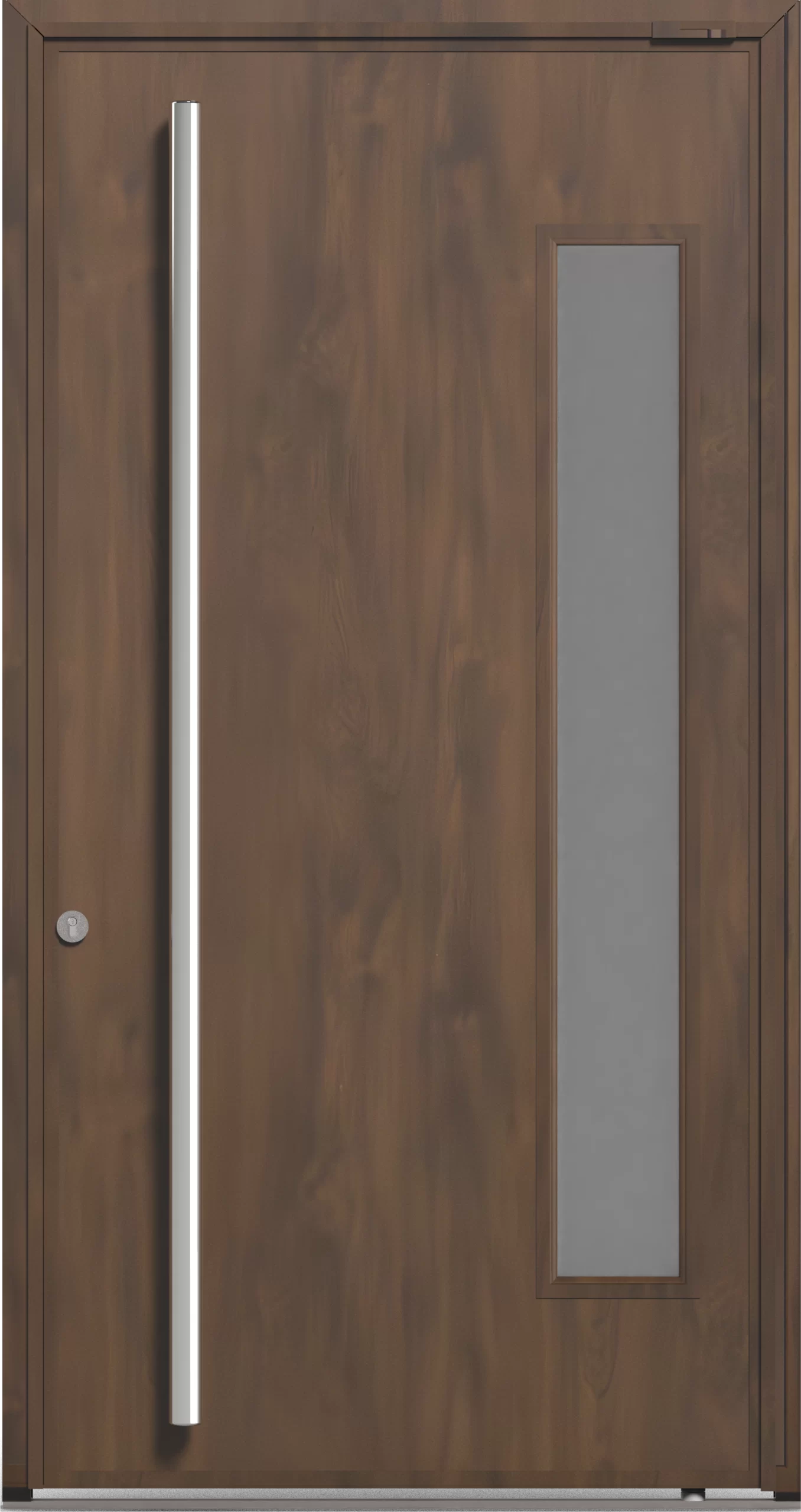Puerta lisa color caoba postigo fijo