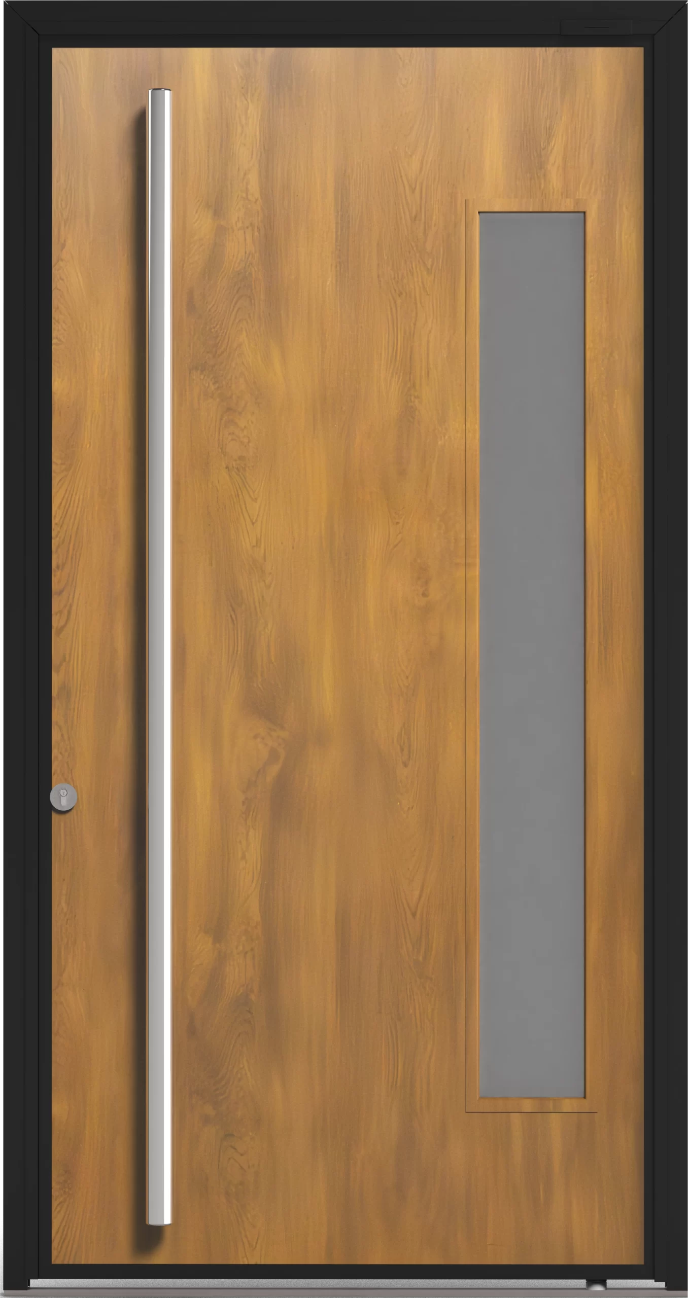 Puerta lisa color roble-negro postigo fijo